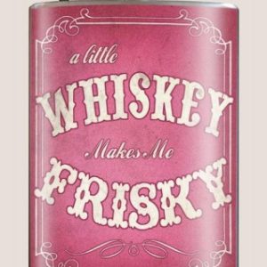 a little whisky makes me frisky, groomsmen gift, bridesmaid gift, wedding party gift, wedding gift, vintage, flasks, bar, bar accessories, travel, metal flask, barware, alcohol accessories, retro, drinkware, drink ware, trixie milo, trixie & milo,